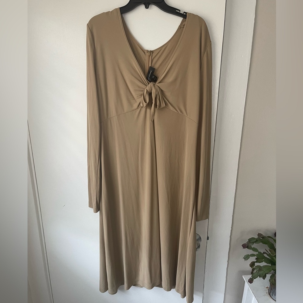 Tan St John long sleeve dress
